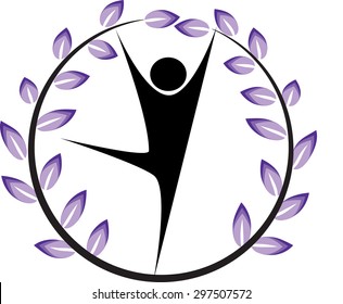 people and leaf with circle icon