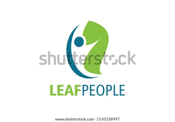 People Leaf Concept Icon Logo Template Stock Vector Royalty Free Shutterstock