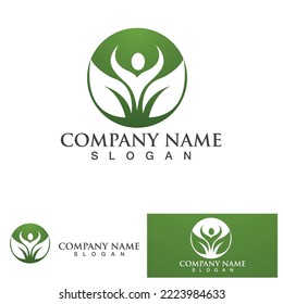 People leaf go green logo vector