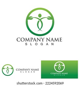 People leaf go green logo vector