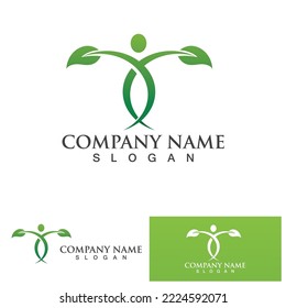 People leaf go green logo vector