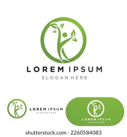 People leaf go green logo vector