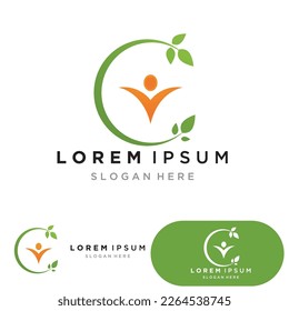 Vector de logotipo verde de la hoja de ruta de la gente