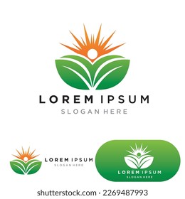 Vector de logotipo verde de la hoja de ruta de la gente
