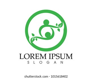 people leaf green nature health logo and symbols