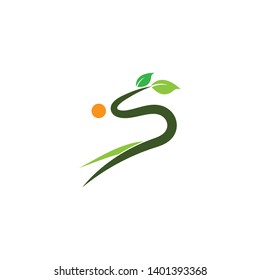 people leaf green nature health logo and symbols - Vector