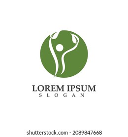 people leaf green nature health logo and symbols