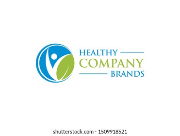 People and Leaf Healthy Logo Design Inspiration