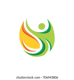 people leaf icon logo