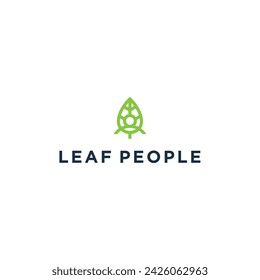 People with Leaf logo design vector. nature growth concept
