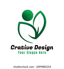 People leaf logo. gradient logotype with modern concept. design vector Illustration