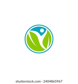 Design-Vorlage für Logo-Blätter, Vektorgrafik	
