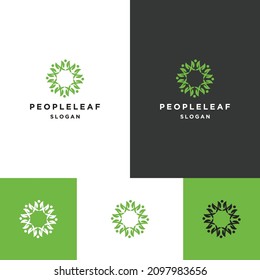 People Leaf Logo Symbol flache Designvorlage 