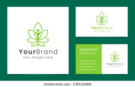 people and leaf logo are perfect for spa, salon, yoga, beauty, relaxation, health business