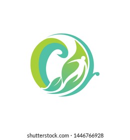 people and leaf logo template