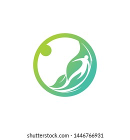 people and leaf logo template