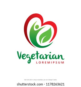 People and Leaf Logo Template Design Vector, Emblem, Concept Design, Creative Symbol, Icon