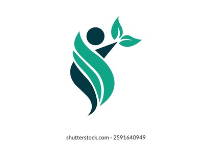 People and leaf logo template vector Compassion in Design Crafting Modern Human Care Logos with Elegant Vector Art