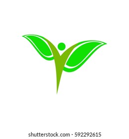 people with leaf logo vector
