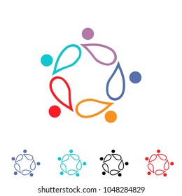People Leaf Logo vector icon. Flat design.