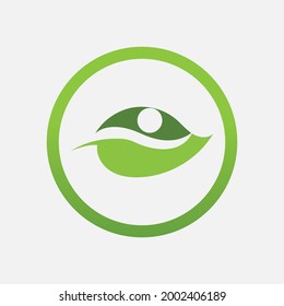 plantilla de diseño de ilustraciones vectoriales con logotipo de personas y hojas en fondo gris