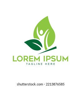 People With Leaf Spa Logo Vector	