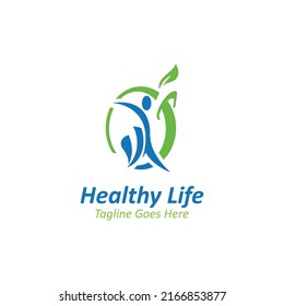 People leaf wellness logo abstract nature design Vector Image template