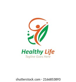 People leaf wellness logo abstract nature design Vector Image template