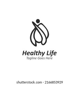 People leaf wellness logo abstract nature design Vector Image template