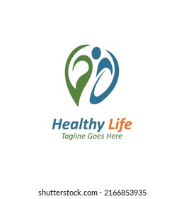 People leaf wellness logo abstract nature design Vector Image template