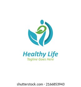 People leaf wellness logo abstract nature design Vector Image template