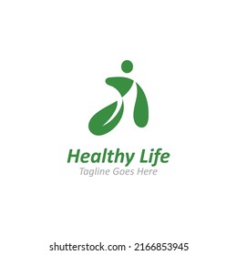 People leaf wellness logo abstract nature design Vector Image template
