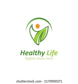 Menschen Blatt Wellness-Logo abstrakte Natur-Design Vektorbild-Vorlage