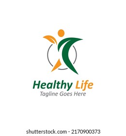 People leaf wellness logo abstract nature design Vector Image template