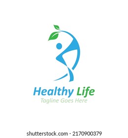 Menschen Blatt Wellness-Logo abstrakte Natur-Design Vektorbild-Vorlage