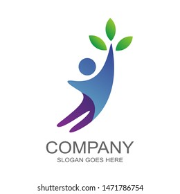 People With Leaves Logo Design