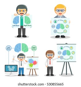 people with left and right brain set