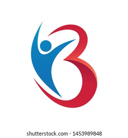 People Letter B Logo Design