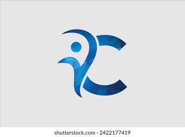 People and Letter C Health And Wellness Logo, Creative People Icon, Fitness Logo