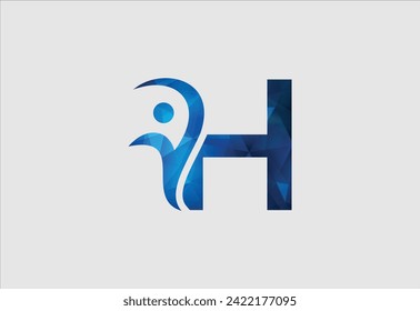 People and Letter H Health And Wellness Logo, Creative People Icon, Fitness Logo