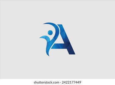 People and Letter A Health And Wellness Logo, Creative People Icon, Fitness Logo