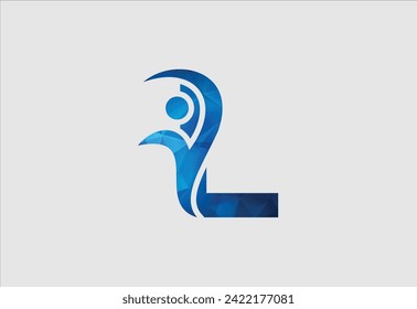 Logo de People and Letter L Health and Wellness, icono de personas creativas, logotipo de fitness