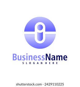 People with Letter I logo design vector. Creative Initial I logo concepts template