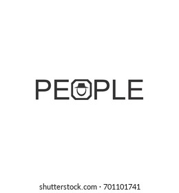 PEOPLE letter logo design vector