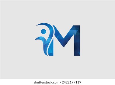 People and Letter M Health And Wellness Logo, Creative People Icon, Fitness Logo