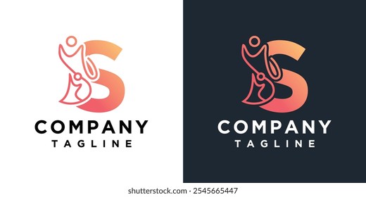 Modelo De Elemento De Ícone Da Letra S Para Pessoas. Ícone Vetor Do Logotipo Da Comunidade. Design do logotipo do trabalho em equipe	
