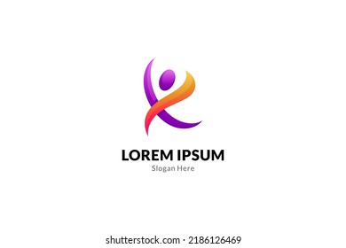 people letter X creative logo design