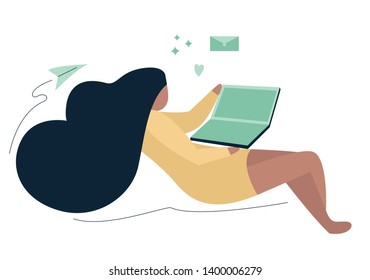 people lie down while reading books ilustration vector template