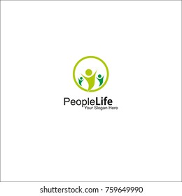 People life vector logo, design template, illustration