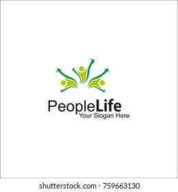 People life vector logo, design template, Illustration